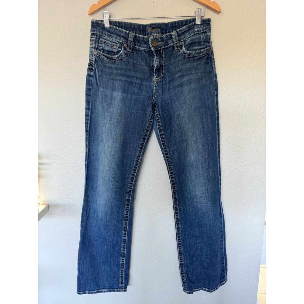 KUT From The Kloth Jeans 10 Womens Blue Denim Mid Rise Straight Leg Medium Wash